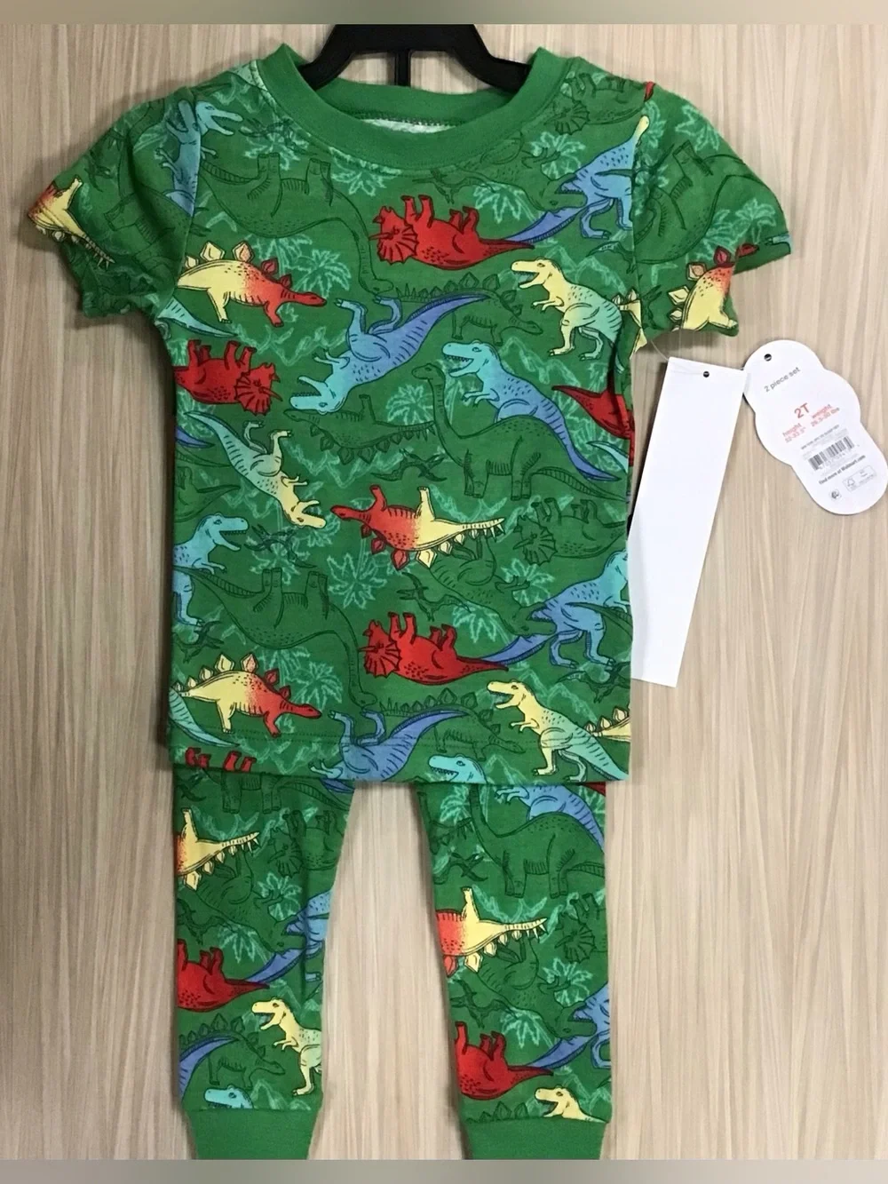 Wonder Nation Toddler Cotton Sleep Tee and Pants Pajama Set, 2-Piece